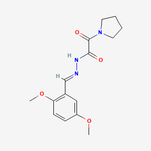 molecular formula C15H19N3O4 B3848360 N'-(2,5-dimethoxybenzylidene)-2-oxo-2-(1-pyrrolidinyl)acetohydrazide 
