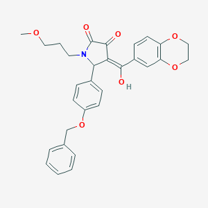5-[4-(benzyloxy)phenyl]-4-(2,3-dihydro-1,4-benzodioxin-6-ylcarbonyl)-3-hydroxy-1-(3-methoxypropyl)-1,5-dihydro-2H-pyrrol-2-one