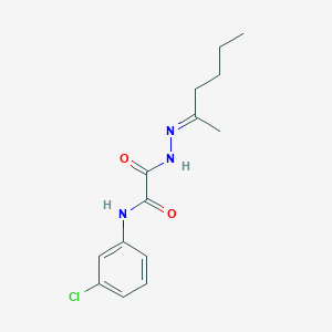 N-(3-chlorophenyl)-2-[2-(1-methylpentylidene)hydrazino]-2-oxoacetamide