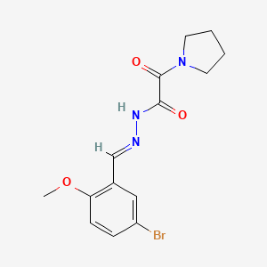 molecular formula C14H16BrN3O3 B3848394 N'-(5-bromo-2-methoxybenzylidene)-2-oxo-2-(1-pyrrolidinyl)acetohydrazide 