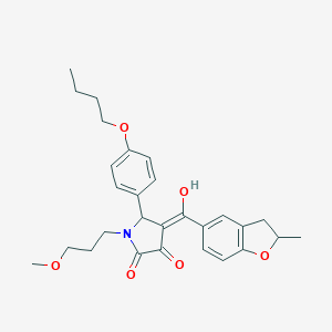 molecular formula C28H33NO6 B384842 5-(4-butoxyphenyl)-3-hydroxy-1-(3-methoxypropyl)-4-[(2-methyl-2,3-dihydro-1-benzofuran-5-yl)carbonyl]-1,5-dihydro-2H-pyrrol-2-one 