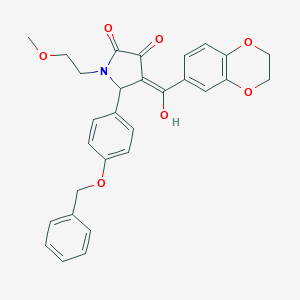5-[4-(benzyloxy)phenyl]-4-(2,3-dihydro-1,4-benzodioxin-6-ylcarbonyl)-3-hydroxy-1-(2-methoxyethyl)-1,5-dihydro-2H-pyrrol-2-one