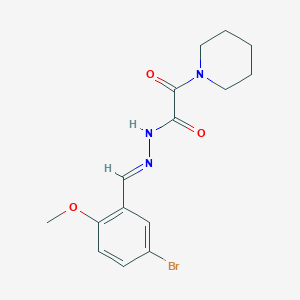 molecular formula C15H18BrN3O3 B3848500 N'-(5-bromo-2-methoxybenzylidene)-2-oxo-2-(1-piperidinyl)acetohydrazide 