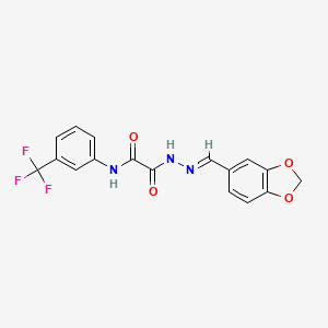 molecular formula C17H12F3N3O4 B3848519 2-[2-(1,3-benzodioxol-5-ylmethylene)hydrazino]-2-oxo-N-[3-(trifluoromethyl)phenyl]acetamide 