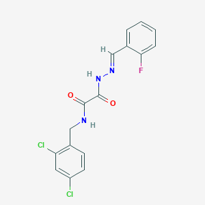 molecular formula C16H12Cl2FN3O2 B3848528 N-(2,4-dichlorobenzyl)-2-[2-(2-fluorobenzylidene)hydrazino]-2-oxoacetamide 