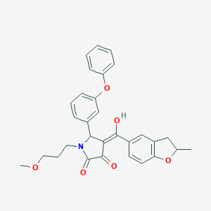 molecular formula C30H29NO6 B384856 3-hydroxy-1-(3-methoxypropyl)-4-[(2-methyl-2,3-dihydro-1-benzofuran-5-yl)carbonyl]-5-(3-phenoxyphenyl)-1,5-dihydro-2H-pyrrol-2-one 