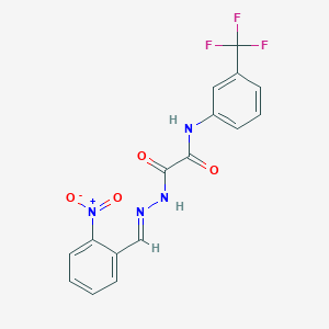 molecular formula C16H11F3N4O4 B3848582 2-[2-(2-nitrobenzylidene)hydrazino]-2-oxo-N-[3-(trifluoromethyl)phenyl]acetamide 