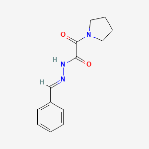 molecular formula C13H15N3O2 B3848594 N'-benzylidene-2-oxo-2-(1-pyrrolidinyl)acetohydrazide 