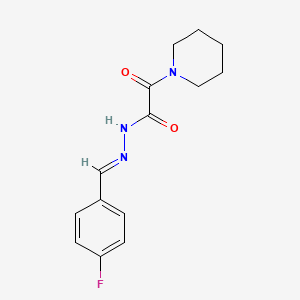 N'-(4-fluorobenzylidene)-2-oxo-2-(1-piperidinyl)acetohydrazide
