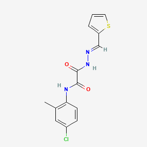 molecular formula C14H12ClN3O2S B3848620 N-(4-chloro-2-methylphenyl)-2-oxo-2-[2-(2-thienylmethylene)hydrazino]acetamide 