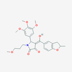 molecular formula C27H31NO8 B384863 3-hydroxy-1-(3-methoxypropyl)-4-[(2-methyl-2,3-dihydro-1-benzofuran-5-yl)carbonyl]-5-(3,4,5-trimethoxyphenyl)-1,5-dihydro-2H-pyrrol-2-one 