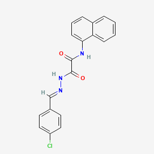 molecular formula C19H14ClN3O2 B3848636 2-[2-(4-chlorobenzylidene)hydrazino]-N-1-naphthyl-2-oxoacetamide 