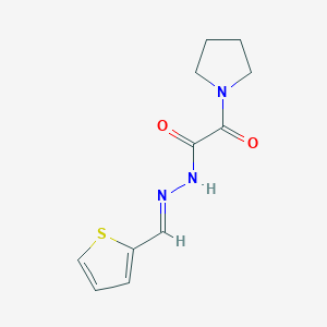 molecular formula C11H13N3O2S B3848637 2-oxo-2-(1-pyrrolidinyl)-N'-(2-thienylmethylene)acetohydrazide 