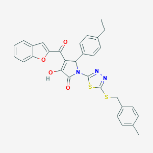 4-(1-benzofuran-2-ylcarbonyl)-5-(4-ethylphenyl)-3-hydroxy-1-{5-[(4-methylbenzyl)sulfanyl]-1,3,4-thiadiazol-2-yl}-1,5-dihydro-2H-pyrrol-2-one