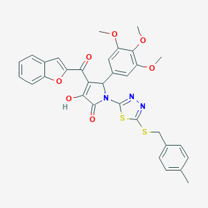 4-(1-benzofuran-2-ylcarbonyl)-3-hydroxy-1-{5-[(4-methylbenzyl)sulfanyl]-1,3,4-thiadiazol-2-yl}-5-(3,4,5-trimethoxyphenyl)-1,5-dihydro-2H-pyrrol-2-one