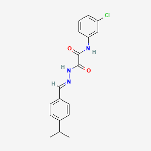 molecular formula C18H18ClN3O2 B3848683 N-(3-chlorophenyl)-2-[2-(4-isopropylbenzylidene)hydrazino]-2-oxoacetamide 
