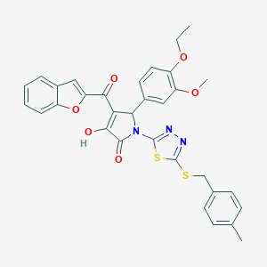 4-(1-benzofuran-2-ylcarbonyl)-5-(4-ethoxy-3-methoxyphenyl)-3-hydroxy-1-{5-[(4-methylbenzyl)sulfanyl]-1,3,4-thiadiazol-2-yl}-1,5-dihydro-2H-pyrrol-2-one
