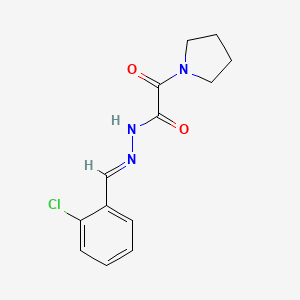 molecular formula C13H14ClN3O2 B3848692 N'-(2-chlorobenzylidene)-2-oxo-2-(1-pyrrolidinyl)acetohydrazide 