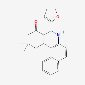molecular formula C23H21NO2 B3848703 5-(2-furyl)-2,2-dimethyl-2,3,5,6-tetrahydrobenzo[a]phenanthridin-4(1H)-one 