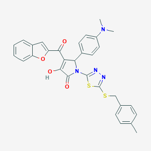 4-(1-benzofuran-2-ylcarbonyl)-5-[4-(dimethylamino)phenyl]-3-hydroxy-1-{5-[(4-methylbenzyl)sulfanyl]-1,3,4-thiadiazol-2-yl}-1,5-dihydro-2H-pyrrol-2-one