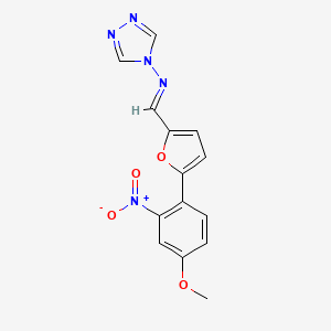 molecular formula C14H11N5O4 B3848711 N-{[5-(4-methoxy-2-nitrophenyl)-2-furyl]methylene}-4H-1,2,4-triazol-4-amine 