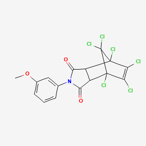 molecular formula C16H9Cl6NO3 B3848718 1,7,8,9,10,10-hexachloro-4-(3-methoxyphenyl)-4-azatricyclo[5.2.1.0~2,6~]dec-8-ene-3,5-dione CAS No. 74944-59-5