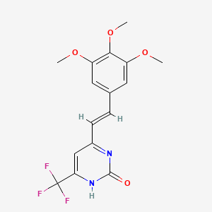 molecular formula C16H15F3N2O4 B3848723 4-(trifluoromethyl)-6-[2-(3,4,5-trimethoxyphenyl)vinyl]-2(1H)-pyrimidinone 
