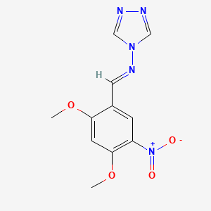 molecular formula C11H11N5O4 B3848733 N-(2,4-dimethoxy-5-nitrobenzylidene)-4H-1,2,4-triazol-4-amine 