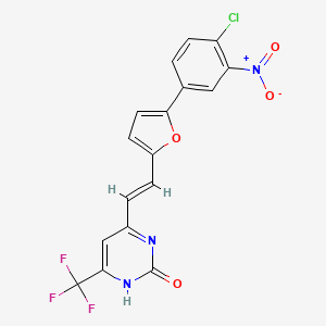 molecular formula C17H9ClF3N3O4 B3848761 6-{2-[5-(4-chloro-3-nitrophenyl)-2-furyl]vinyl}-4-(trifluoromethyl)-2(1H)-pyrimidinone 