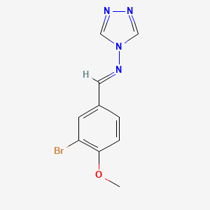 molecular formula C10H9BrN4O B3848762 N-(3-bromo-4-methoxybenzylidene)-4H-1,2,4-triazol-4-amine 