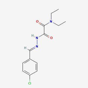 molecular formula C13H16ClN3O2 B3848765 2-[2-(4-chlorobenzylidene)hydrazino]-N,N-diethyl-2-oxoacetamide 