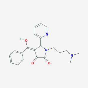 molecular formula C21H23N3O3 B384877 4-benzoyl-1-(3-(dimethylamino)propyl)-3-hydroxy-5-(pyridin-2-yl)-1H-pyrrol-2(5H)-one CAS No. 618878-41-4