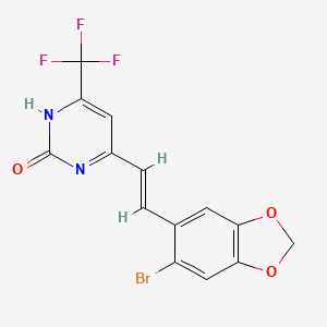 molecular formula C14H8BrF3N2O3 B3848775 6-[2-(6-bromo-1,3-benzodioxol-5-yl)vinyl]-4-(trifluoromethyl)-2(1H)-pyrimidinone CAS No. 5380-59-6