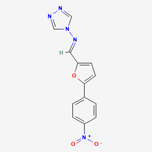 molecular formula C13H9N5O3 B3848786 N-{[5-(4-nitrophenyl)-2-furyl]methylene}-4H-1,2,4-triazol-4-amine 