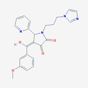 molecular formula C23H22N4O4 B384879 1-(3-(1H-imidazol-1-yl)propyl)-3-hydroxy-4-(3-methoxybenzoyl)-5-(pyridin-2-yl)-1H-pyrrol-2(5H)-one CAS No. 618878-55-0