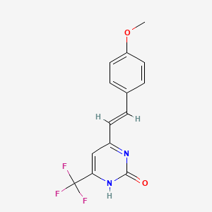 molecular formula C14H11F3N2O2 B3848794 6-[2-(4-methoxyphenyl)vinyl]-4-(trifluoromethyl)-2(1H)-pyrimidinone 