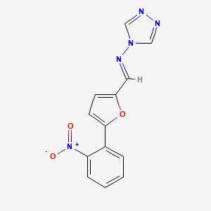 molecular formula C13H9N5O3 B3848808 N-{[5-(2-nitrophenyl)-2-furyl]methylene}-4H-1,2,4-triazol-4-amine 