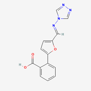 molecular formula C14H10N4O3 B3848824 2-{5-[(4H-1,2,4-triazol-4-ylimino)methyl]-2-furyl}benzoic acid 