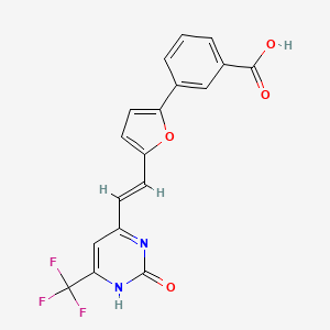 molecular formula C18H11F3N2O4 B3848825 3-(5-{2-[2-oxo-6-(trifluoromethyl)-2,3-dihydro-4-pyrimidinyl]vinyl}-2-furyl)benzoic acid 