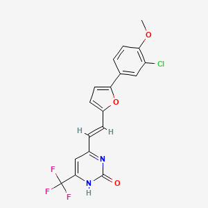 molecular formula C18H12ClF3N2O3 B3848828 6-{2-[5-(3-chloro-4-methoxyphenyl)-2-furyl]vinyl}-4-(trifluoromethyl)-2(1H)-pyrimidinone 