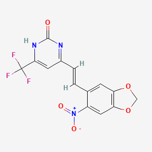 molecular formula C14H8F3N3O5 B3848837 4-[2-(6-nitro-1,3-benzodioxol-5-yl)vinyl]-6-(trifluoromethyl)-2(1H)-pyrimidinone 