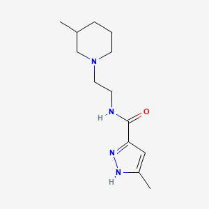 molecular formula C13H22N4O B3848843 3-methyl-N-[2-(3-methylpiperidin-1-yl)ethyl]-1H-pyrazole-5-carboxamide 