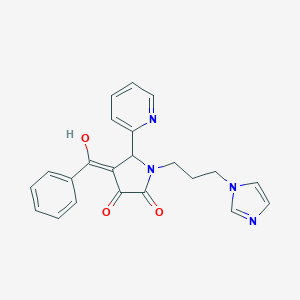 molecular formula C22H20N4O3 B384885 1-(3-(1H-imidazol-1-yl)propyl)-4-benzoyl-3-hydroxy-5-(pyridin-2-yl)-1H-pyrrol-2(5H)-one CAS No. 618878-50-5