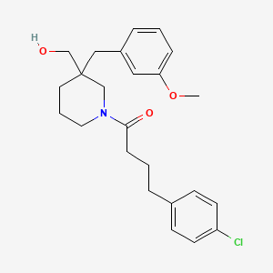 molecular formula C24H30ClNO3 B3848865 [1-[4-(4-chlorophenyl)butanoyl]-3-(3-methoxybenzyl)-3-piperidinyl]methanol 
