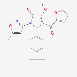 molecular formula C23H22N2O5 B384887 5-(4-tert-butylphenyl)-4-(2-furoyl)-3-hydroxy-1-(5-methyl-3-isoxazolyl)-1,5-dihydro-2H-pyrrol-2-one CAS No. 618871-85-5