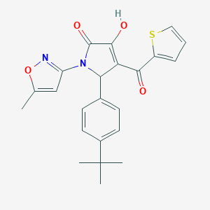 molecular formula C23H22N2O4S B384889 2-(4-tert-butylphenyl)-4-hydroxy-1-(5-methyl-1,2-oxazol-3-yl)-3-(thiophene-2-carbonyl)-2H-pyrrol-5-one CAS No. 618872-89-2