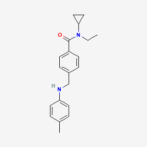 molecular formula C20H24N2O B3848907 N-cyclopropyl-N-ethyl-4-{[(4-methylphenyl)amino]methyl}benzamide 