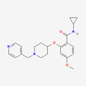 molecular formula C22H27N3O3 B3848915 N-cyclopropyl-4-methoxy-2-{[1-(4-pyridinylmethyl)-4-piperidinyl]oxy}benzamide 