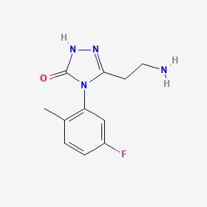 molecular formula C11H13FN4O B3848920 5-(2-aminoethyl)-4-(5-fluoro-2-methylphenyl)-2,4-dihydro-3H-1,2,4-triazol-3-one 