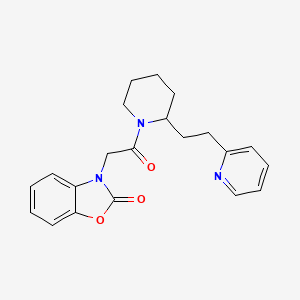 molecular formula C21H23N3O3 B3848929 3-{2-oxo-2-[2-(2-pyridin-2-ylethyl)piperidin-1-yl]ethyl}-1,3-benzoxazol-2(3H)-one 